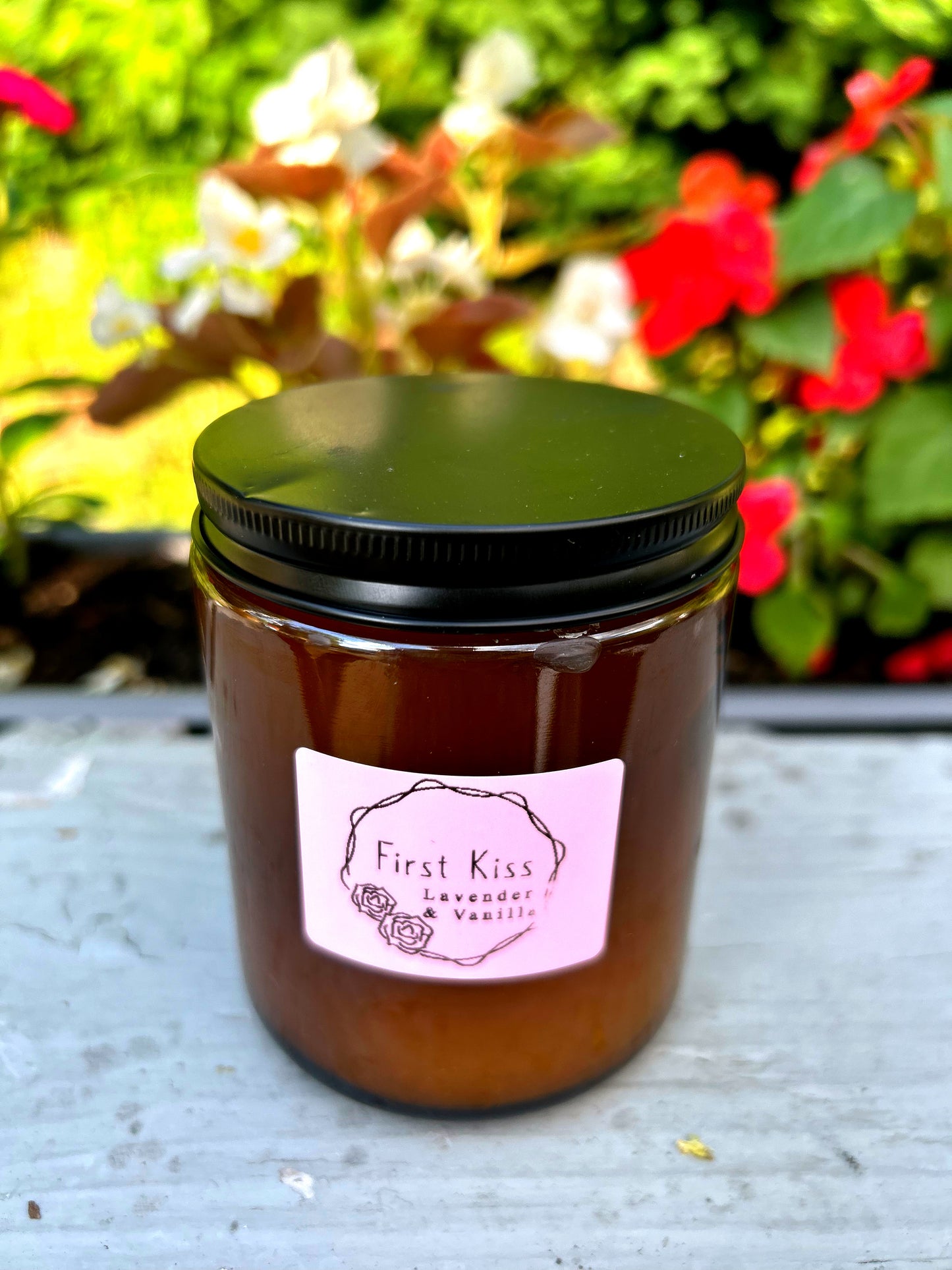 First Kiss (Lavender & Vanilla + Lavender Petals on Top) 8oz Jar [MADE TO ORDER]